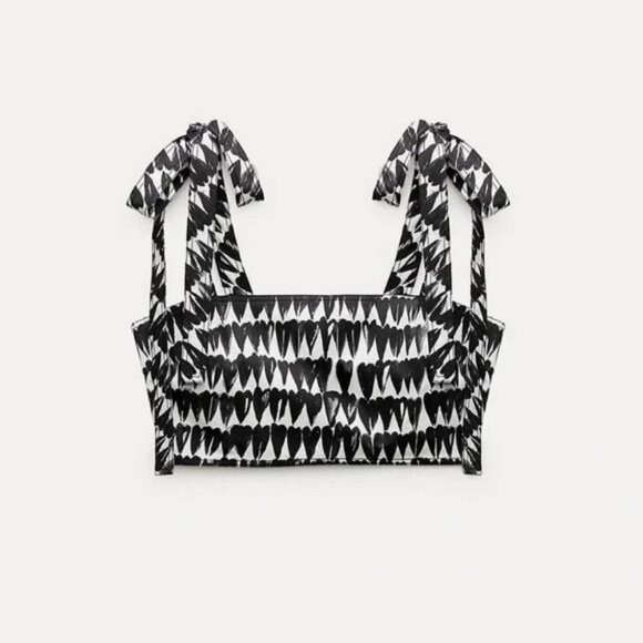 ZARA PRINTED CROP TOP ZW COLLECTION - Picture 5 of 9